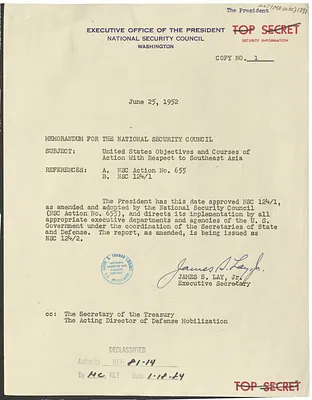 Memorandum from James S. Lay, Jr. to the National Security Council