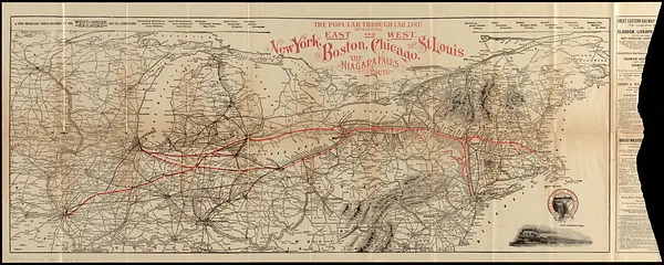 Map of the West Shore Railroad and connections