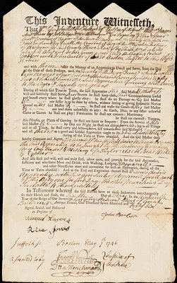 John Green indentured to apprentice with John Barber of Boston, 6 May 1746