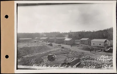 Contract No. 14, East Portion, Wachusett-Coldbrook Tunnel, West Boylston, Holden, Rutland, camp at Shaft 2, Holden, Mass., Nov. 14, 1928