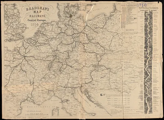 Bradshaw's map of the railways, in Central Europe