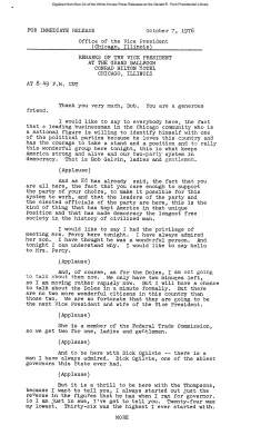 Remarks of the Vice President at the Grand Ballroom, Conrad Hilton Hotel [Speeches by Others]