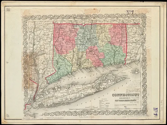 Connecticut with portions of New York & Rhode Island