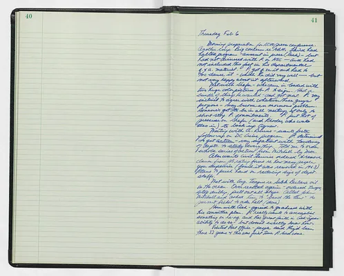 Handwritten journal entry for February 6, 1969