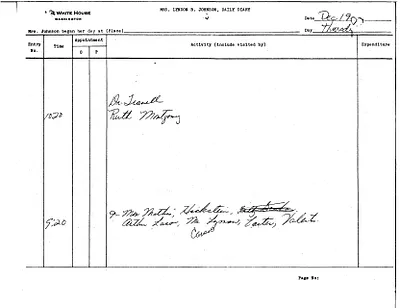 Lady Bird Johnson's Daily Diary Entry, 12/19/1963