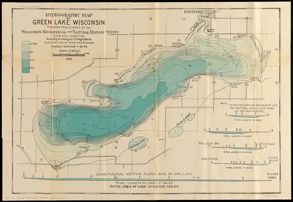Hydrographic map of Green Lake, Wisconsin