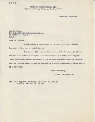 Letters Received to A. Roeder, September 4, 1925