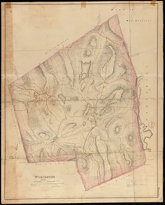 Plan of Worcester made by H. Stebbins, dated 1831