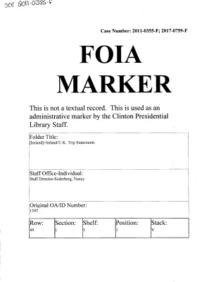 [Ireland] – Ireland/U.K. Trip Statements