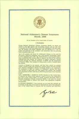 National Alzheimer's Disease Awareness Month, November 2006