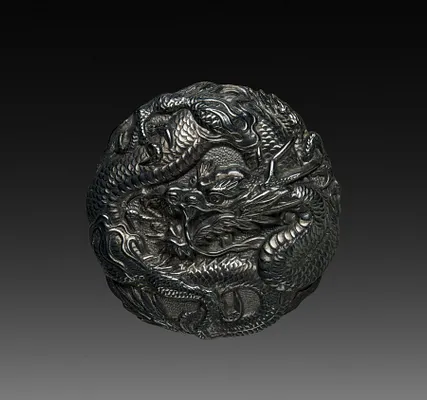 Button with Dragon