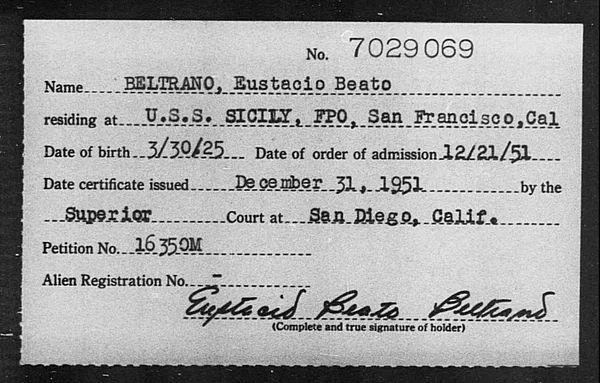 Beltrano, Eustacio Beato - 1951