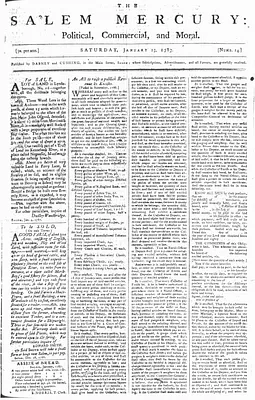 The Salem Mercury: Political, Commercial, and Moral