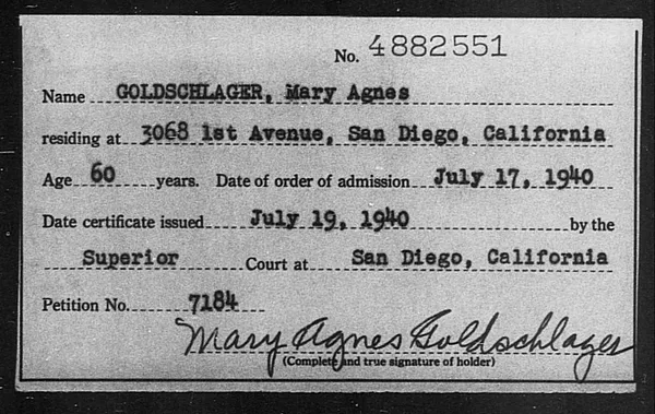 Goldschlager, Mary Agnes - 1940