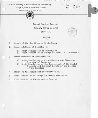 Report of the Fourth Meeting of Consultation of Ministers of Foreign Affairs of American States