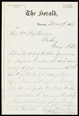 Letter from C. B. Danforth, Boston, [Mass.], to William Lloyd Garrison, Mar[ch] 17, 1878