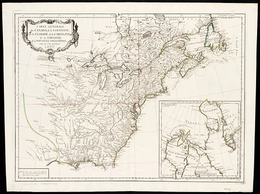 Carte générale du Canada, de la Louisiane, de la Floride, de la Caroline, de la Virginie, de la Nouvelle Angleterre etc