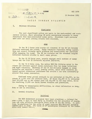 Memorandum, Daily Korean Bulletin