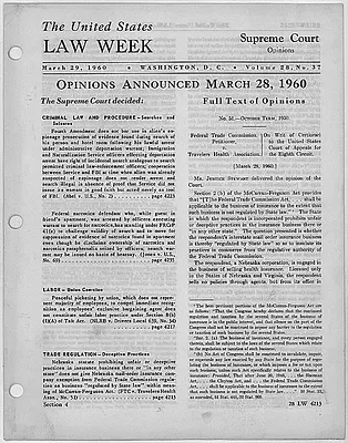 Supreme Court opinion in Rudolph Abel's appeal of his conviction as a spy