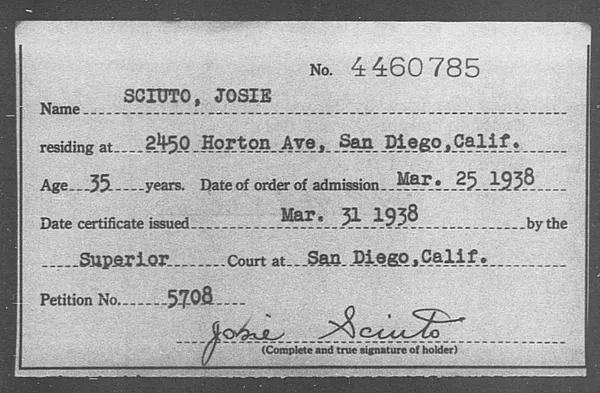 Sciuto, Josie - 1938
