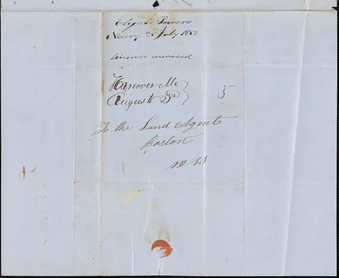 Elizah Powers to George Coffin, 25 July 1850