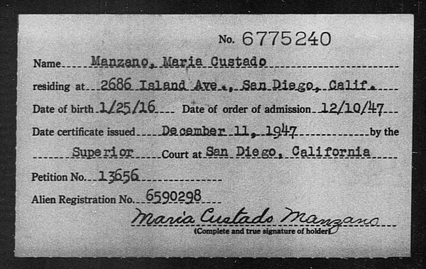 Manzano, Maria Custado - 1947