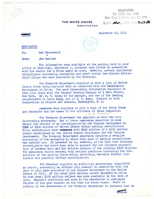 Memorandum to Theodore Tannenwald, Jr., from James Lanigan