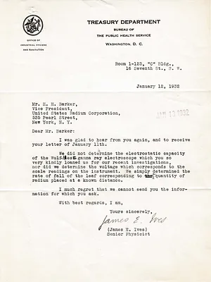 Letters Received to H.H. Barker, January 12, 1932