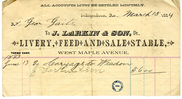 Bill from J. Larkin & Son to George P. Gates