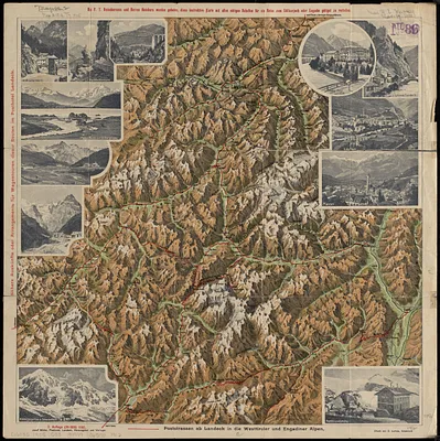 Plastische karte von Landeck, Tirol