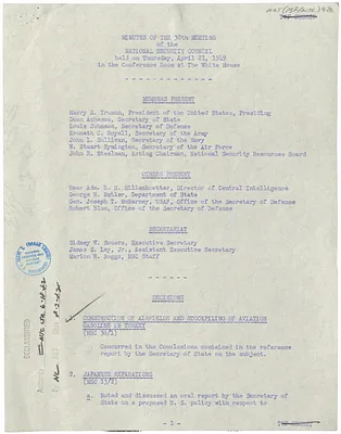 Minutes of the Thirty-Eighth Meeting of the National Security Council