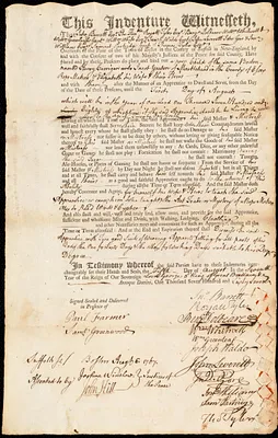 Henry Carrigan indentured to apprentice with Jacob Yeaton of Marblehead, 5 August 1767