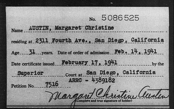 Austin, Margaret Christine - 1941