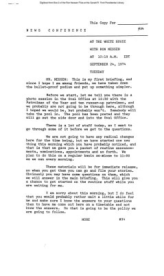 Press Secretary Briefings, 9/24/74