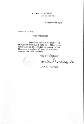 Memorandum from Clark Clifford to President Harry S. Truman
