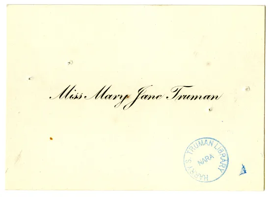 Wedding Gift Card from Mary Jane Truman