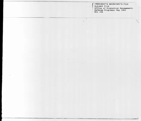 Office of Production Management - Defense Progress, May 1941