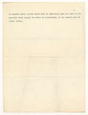 Copy of Letter from President Theodore Roosevelt to Secretary of the Interior E. A. Hitchcock