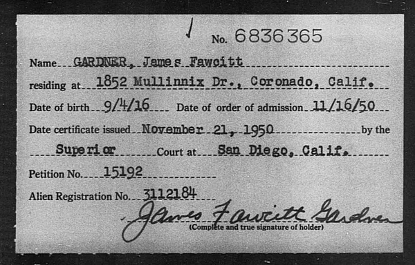 Gardner, James Fawcitt - 1950