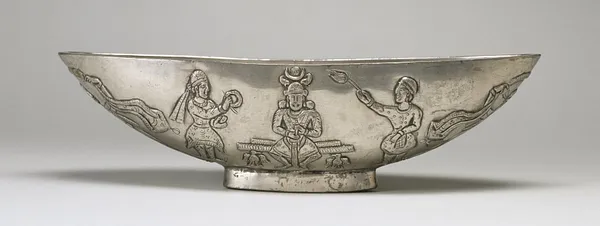 Oval Bowl with Enthroned Figure