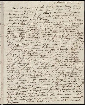 Incomplete letter from Caroline Weston, [Boston?], to Debora Weston, Thursday morning, [1838?]