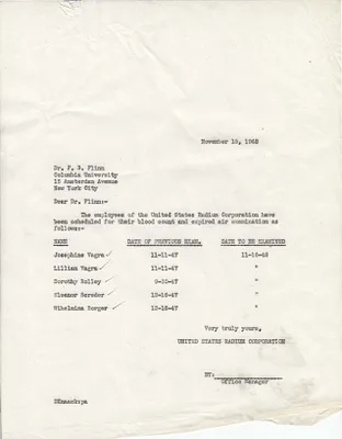Letters Sent to Dr. F.B. Flinn [Dr. Frederick B. Flinn], November 15, 1948