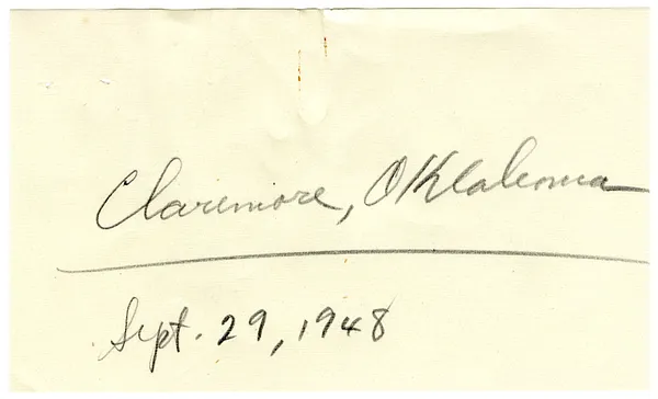 Press Release, Speech of President Harry S. Truman, Claremore, Oklahoma