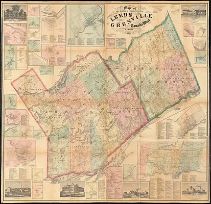 Map of the United Counties of Leeds and Grenville, Canada West