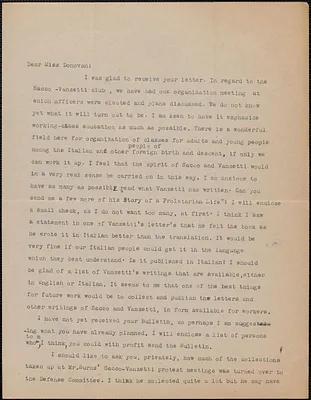 Margaret Shipman typed letter signed to Mary Donovan, Lee, Mass., September 11, 1927