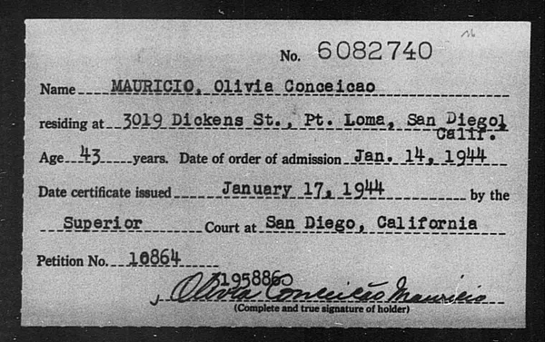 Mauricio, Olivia Conceicao - 1944