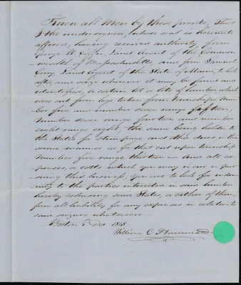 William C. Hamatt, 5 December 1848