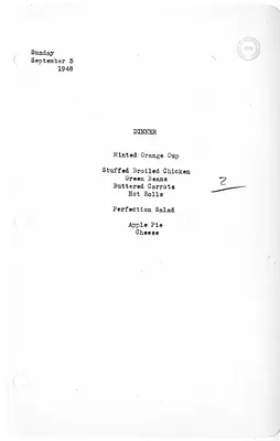 White House Dinner Menu