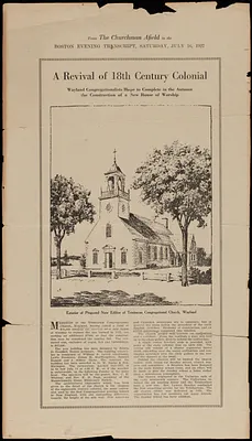 A revival of 18th century colonial Wayland Congregationalists hope to complete in the autumn the construction of a new house of worship