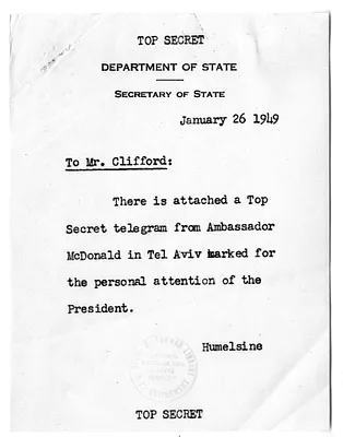Telegrams from James McDonald to Secretary of State Dean Acheson, with Note